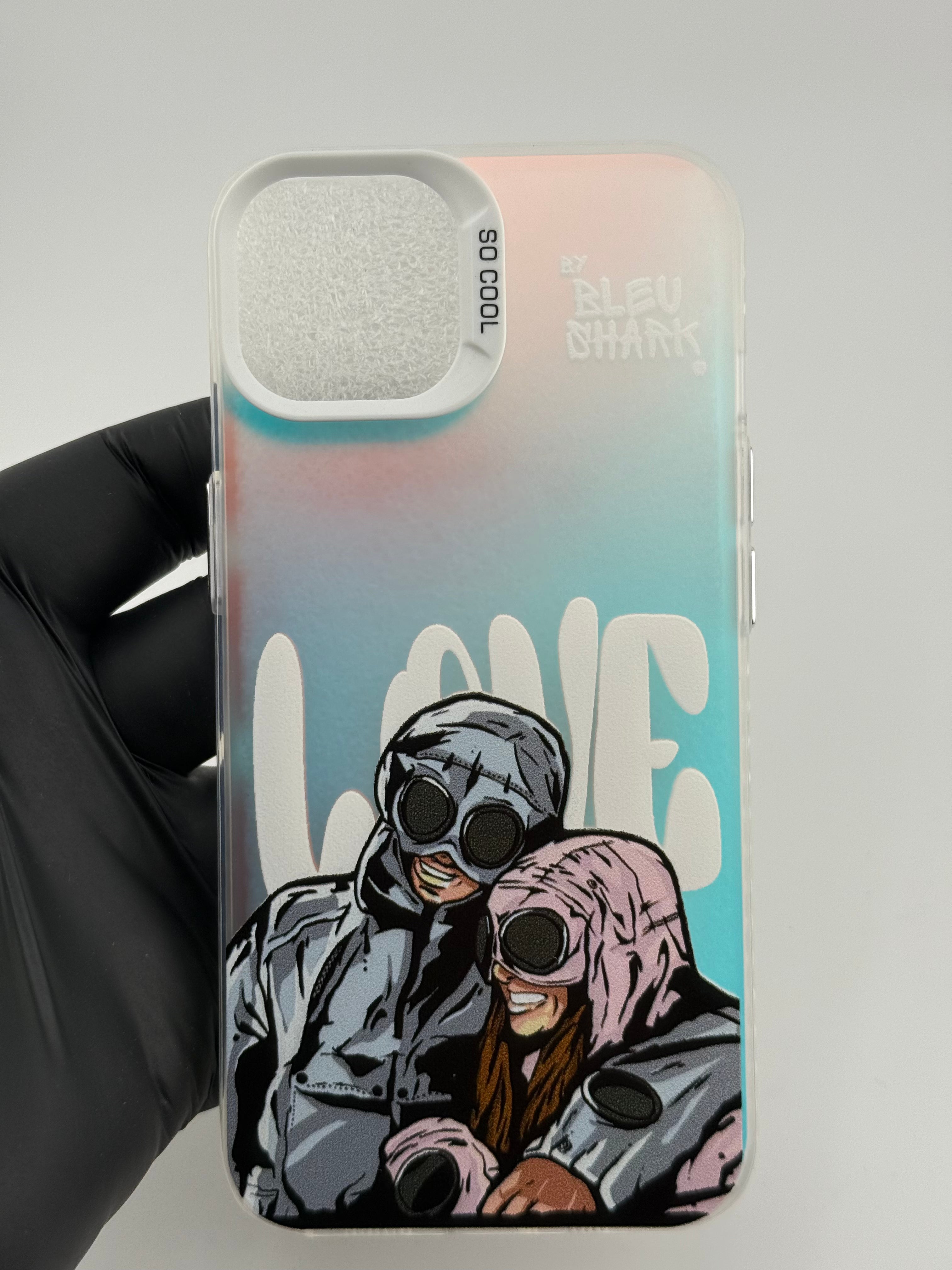 Coque love multicolore brune