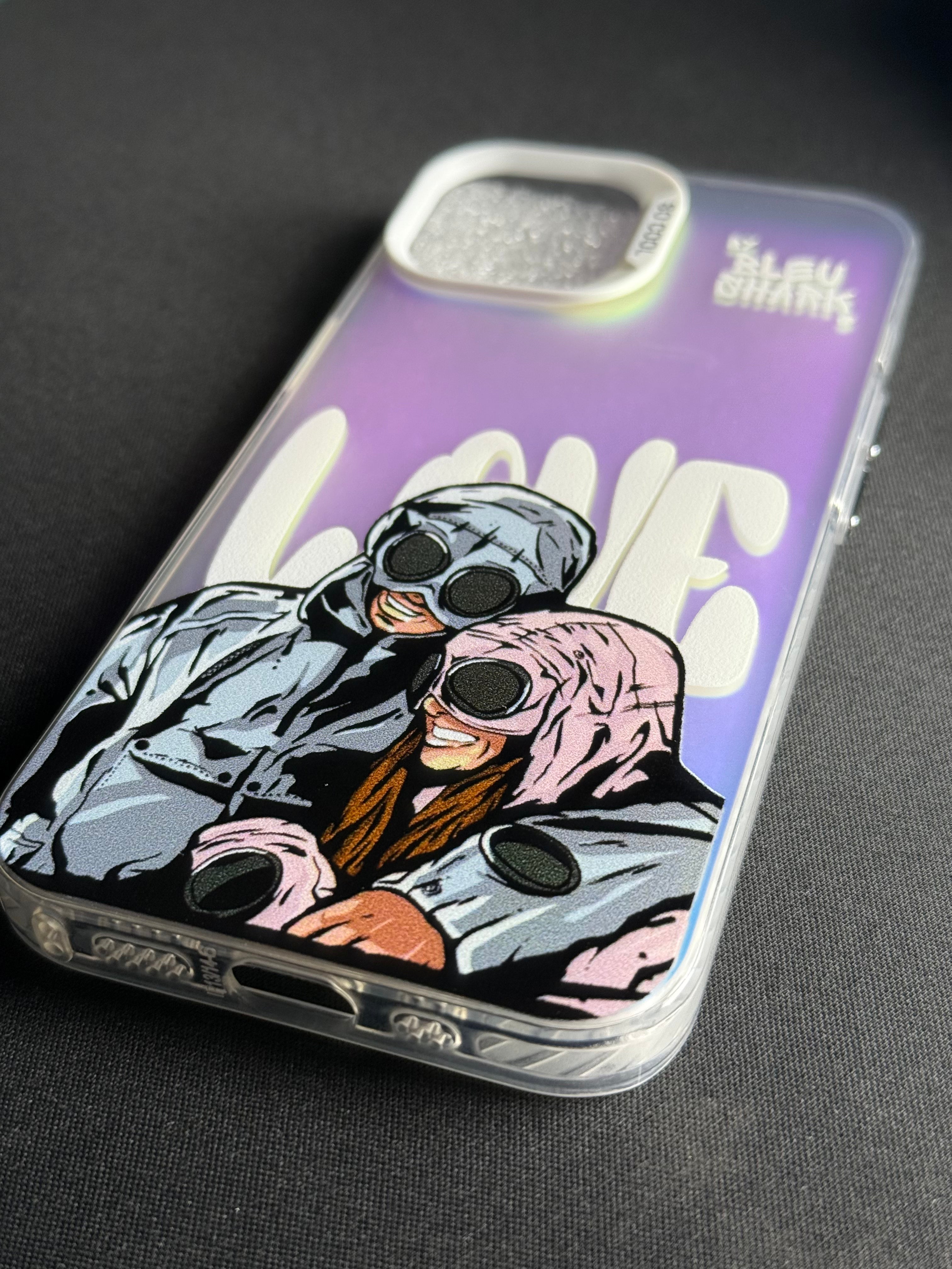 Coque love multicolore brune