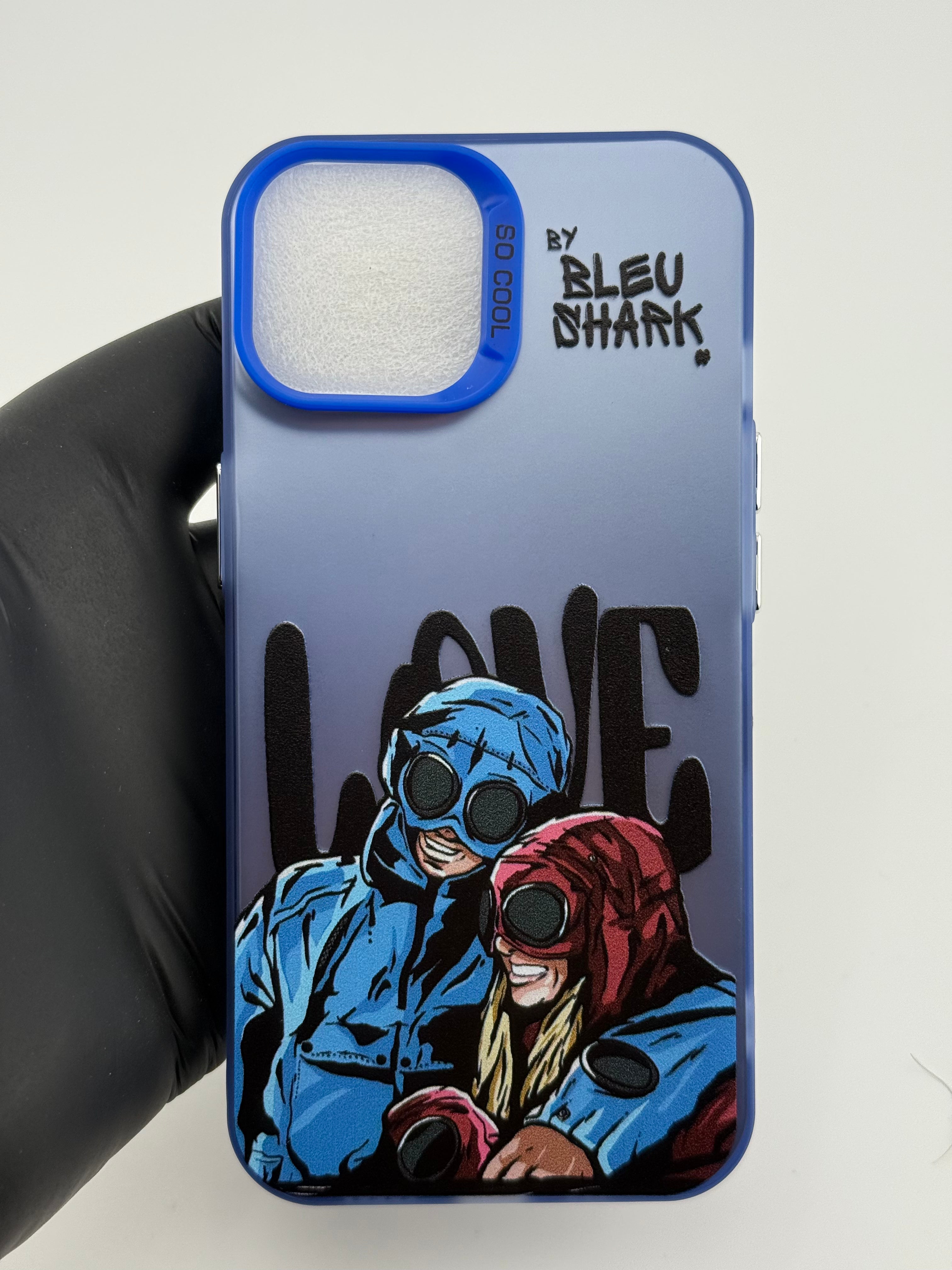 Coque love bleu