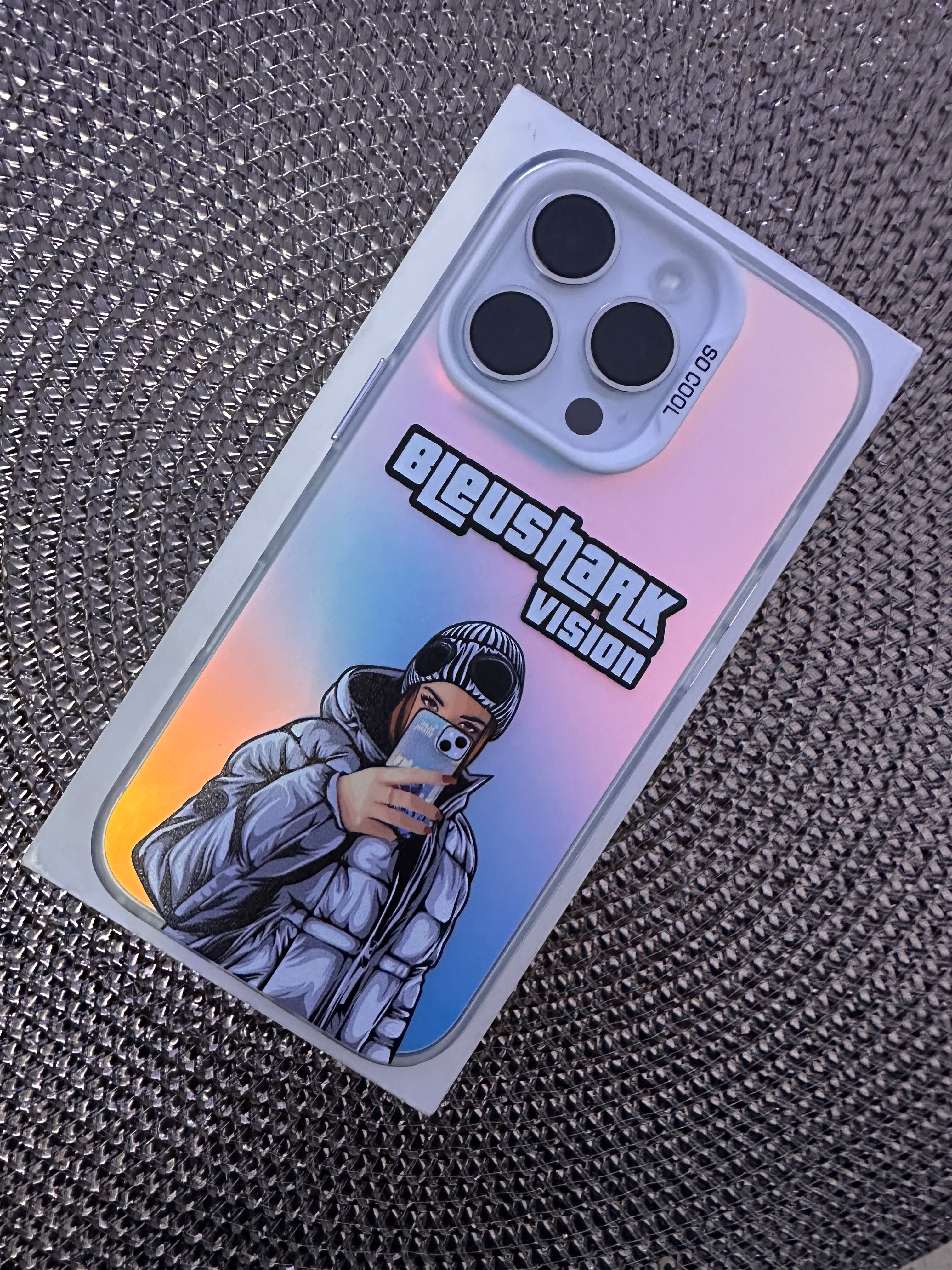 Coque bleushark vision multicolore/gris