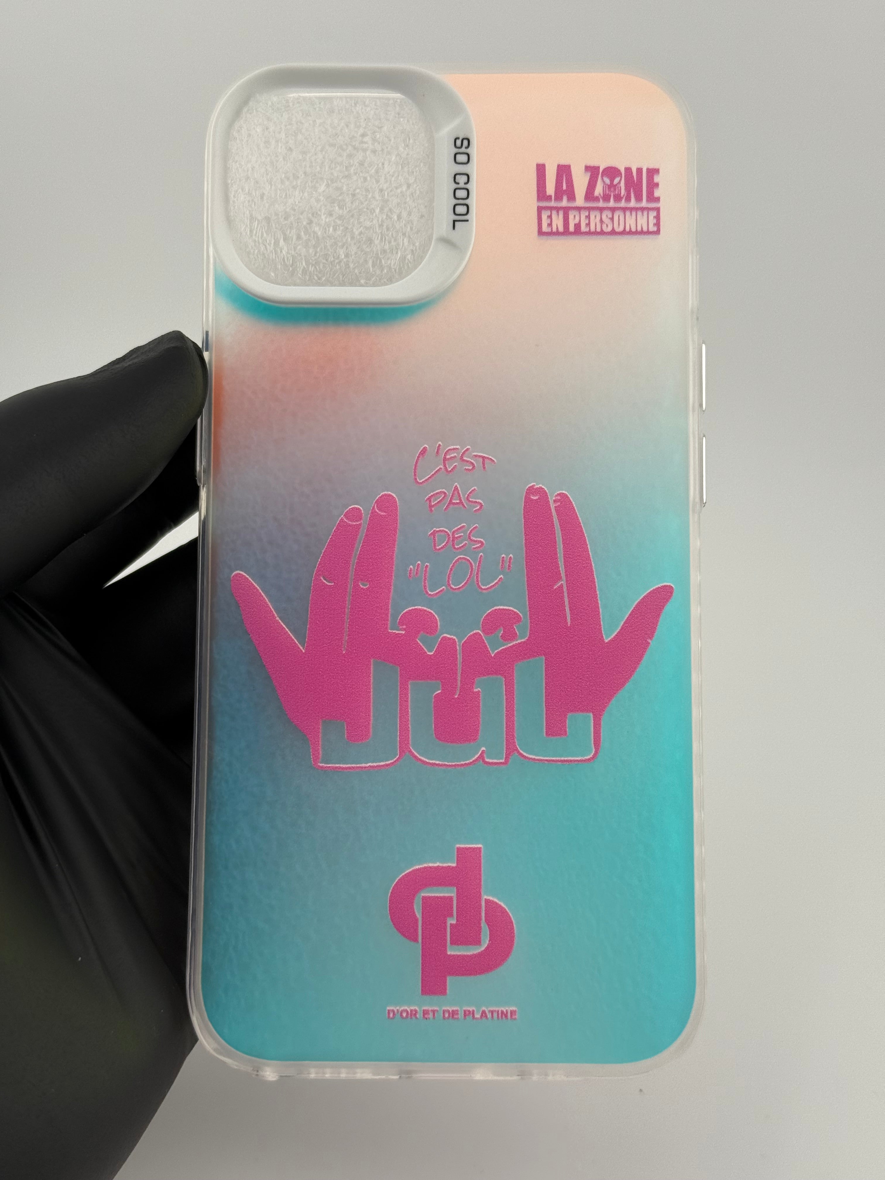 Coque le j rainbow rose