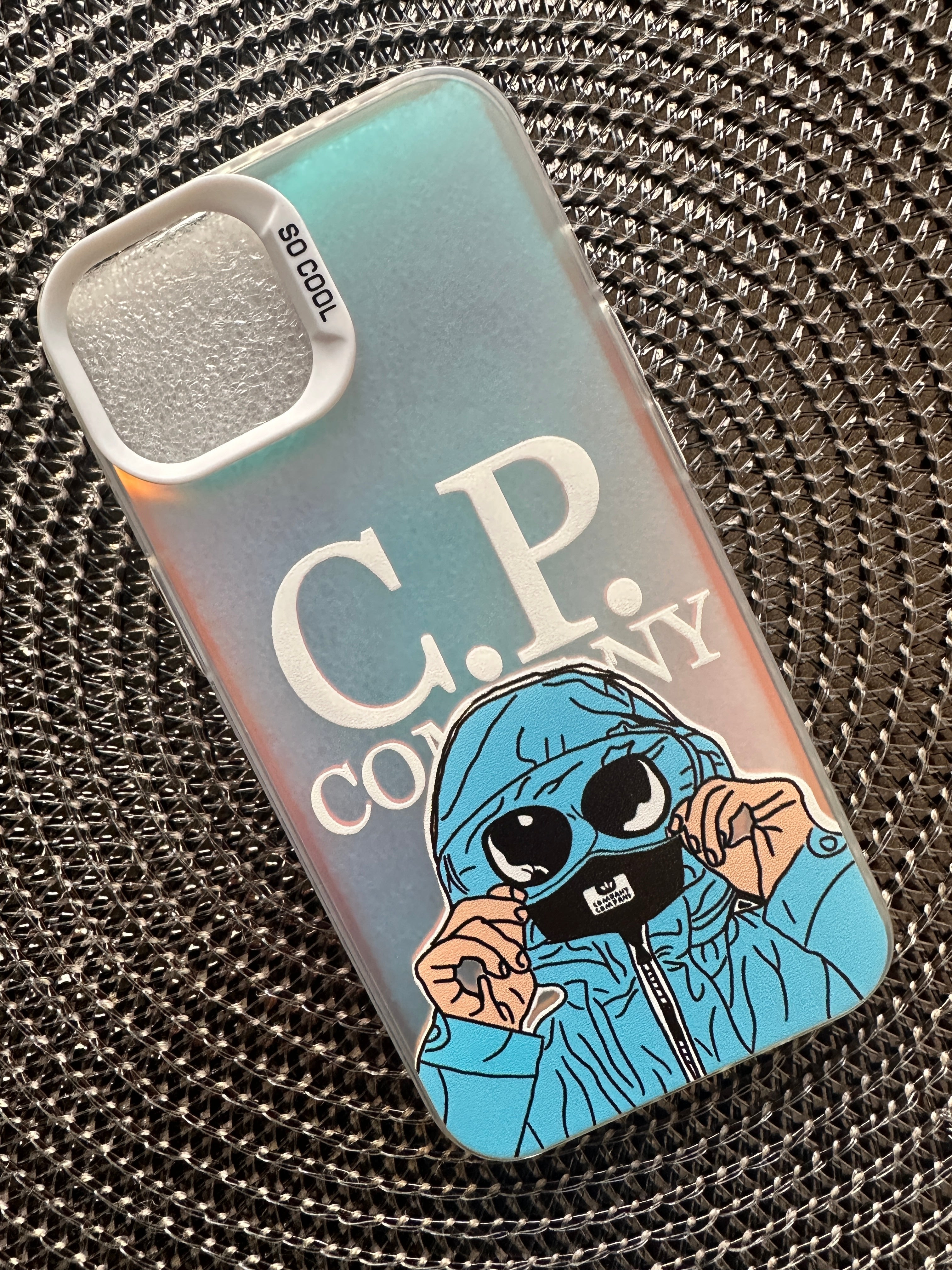 Coque bonhomme bleu/ multicolore